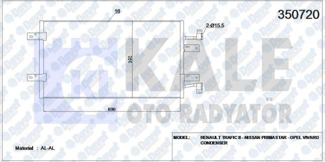 43-3527 Klima Radyatoru Renault Trafic Ii (Fl) 2.0 Dci A-T/M-T 2006-2014